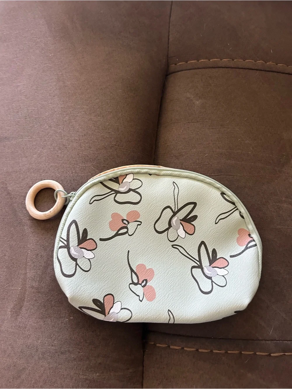 ipsy Floral Coin & Card Pouch in Mint, Pink, Cream